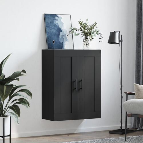Vægskab 69,5x34x90 cm konstrueret træ sort
