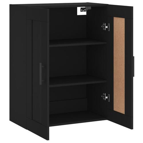 Vægskab 69,5x34x90 cm konstrueret træ sort