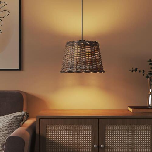 Lampeskærm til loftlampe Ø30x20 cm flet brun