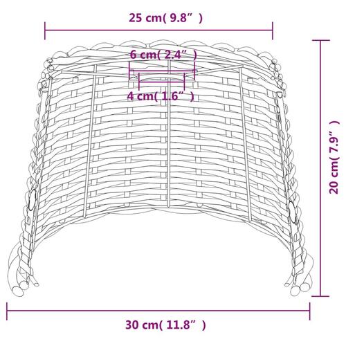 Lampeskærm til loftlampe Ø30x20 cm flet brun