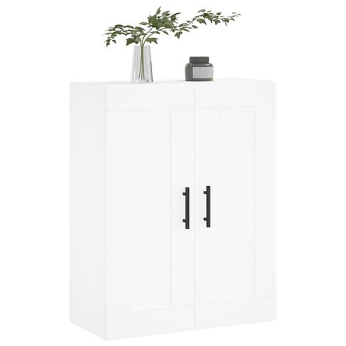 Vægskab 69,5x34x90 cm konstrueret træ hvid