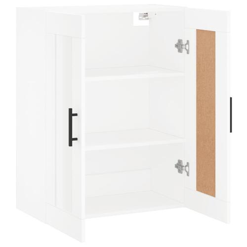 Vægskab 69,5x34x90 cm konstrueret træ hvid