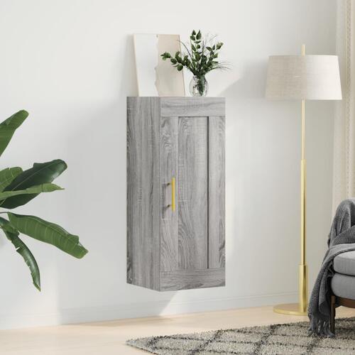 Vægskab 34,5x34x90 cm konstrueret træ grå sonoma-eg