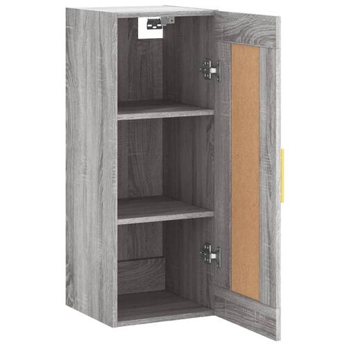 Vægskab 34,5x34x90 cm konstrueret træ grå sonoma-eg