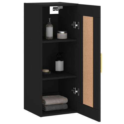 Vægskab 34,5x34x90 cm konstrueret træ sort