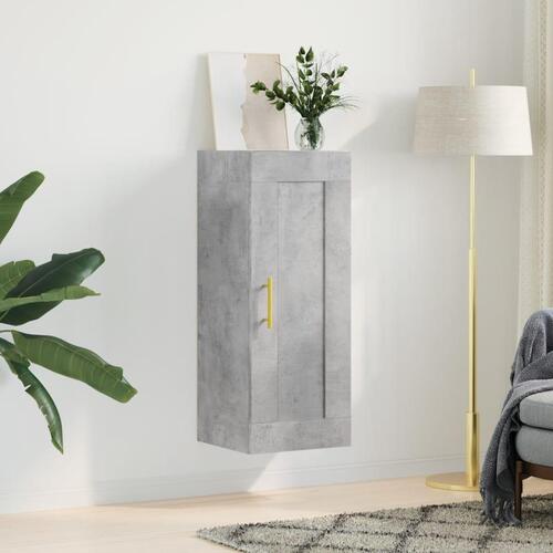 Vægskab 34,5x34x90 cm konstrueret træ betongrå