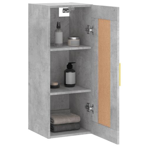 Vægskab 34,5x34x90 cm konstrueret træ betongrå