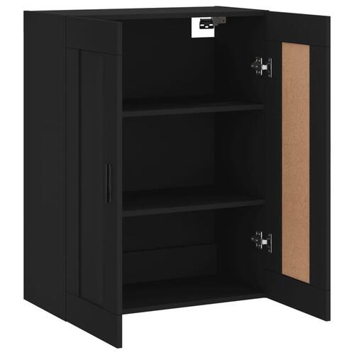 Vægskab 69,5x34x90 cm konstrueret træ sort