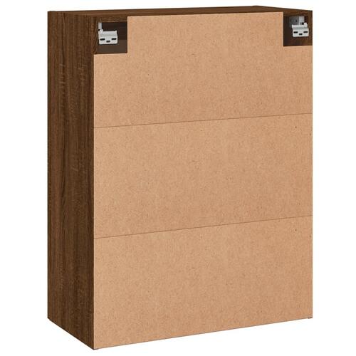 Vægskab 69,5x34x90 cm konstrueret træ brun egetræsfarve