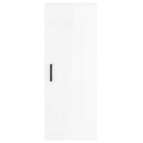Vægskab 34,5x34x90 cm konstrueret træ hvid højglans