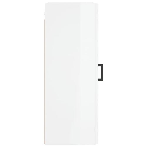 Vægskab 34,5x34x90 cm konstrueret træ hvid højglans