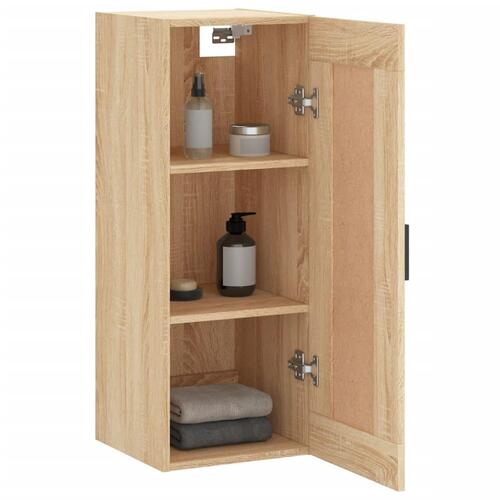 Vægskab 34,5x34x90 cm konstrueret træ sonoma-eg