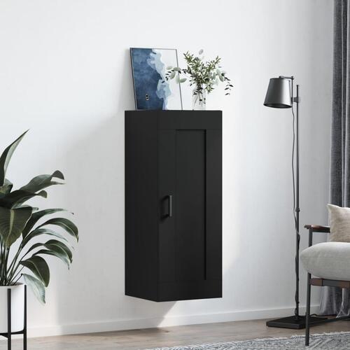 Vægskab 34,5x34x90 cm konstrueret træ sort
