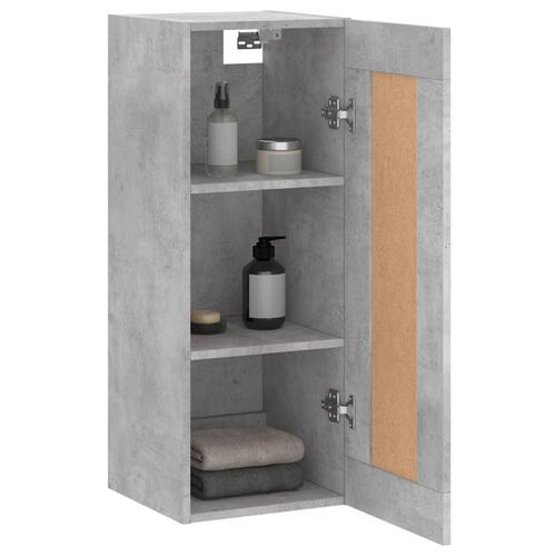Vægskab 34,5x34x90 cm konstrueret træ betongrå