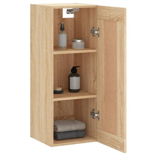 Vægskab 34,5x34x90 cm konstrueret træ sonoma-eg