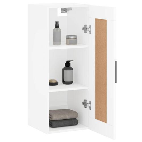 Vægskab 34,5x34x90 cm konstrueret træ hvid