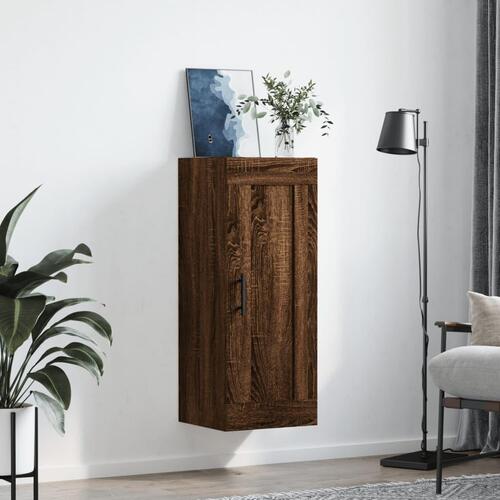 Vægskab 34,5x34x90 cm konstrueret træ brun egetræsfarve