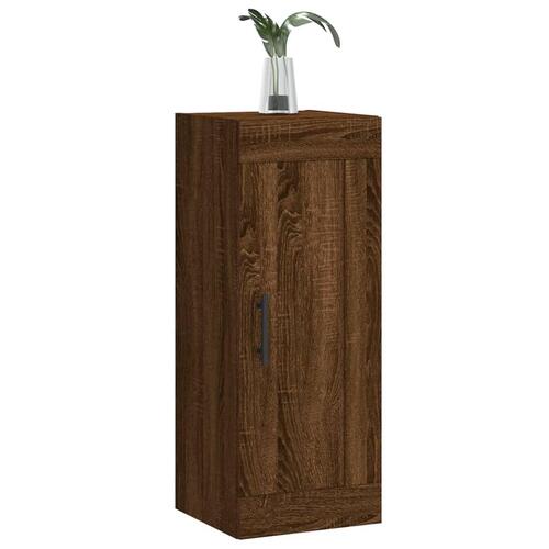 Vægskab 34,5x34x90 cm konstrueret træ brun egetræsfarve