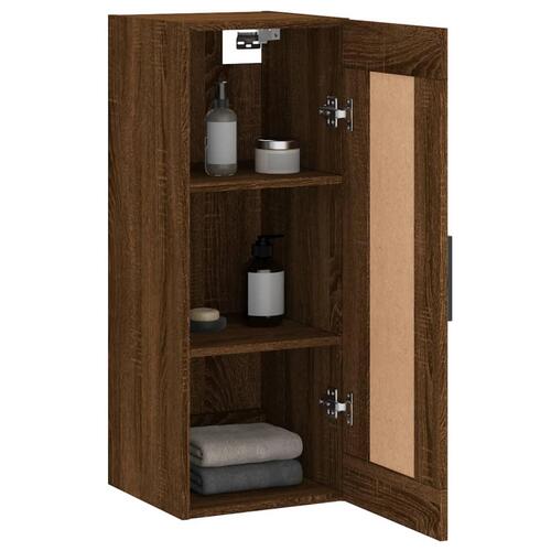 Vægskab 34,5x34x90 cm konstrueret træ brun egetræsfarve