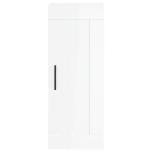 Vægskab 34,5x34x90 cm konstrueret træ hvid højglans