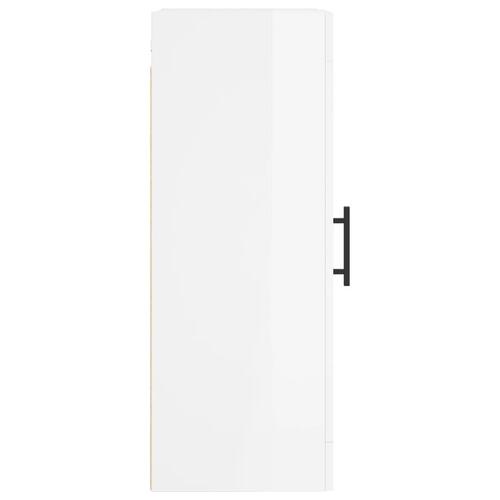 Vægskab 34,5x34x90 cm konstrueret træ hvid højglans