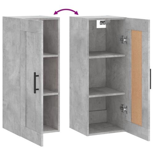 Vægskab 34,5x34x90 cm konstrueret træ betongrå