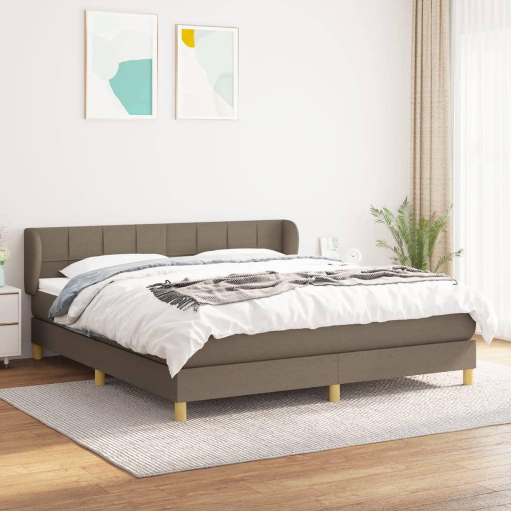 Kontinentalseng med madras 180x200 cm stof gråbrun