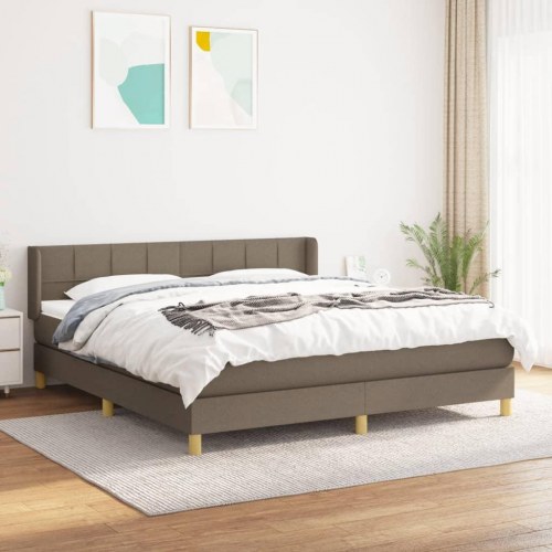 Kontinentalseng med madras 180x200 cm stof gråbrun