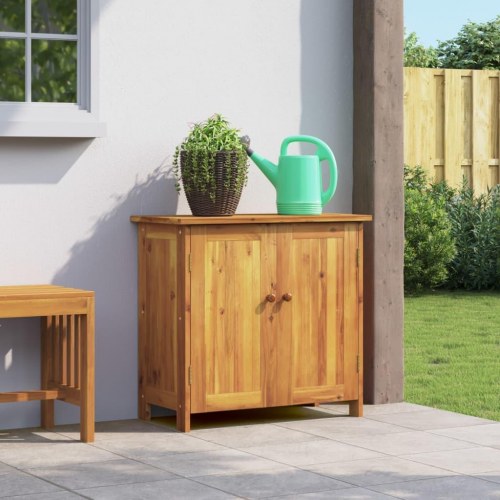 Haveskab 75×35×70 cm i massivt akacietræ - opbevaringsskab til have og terrasse