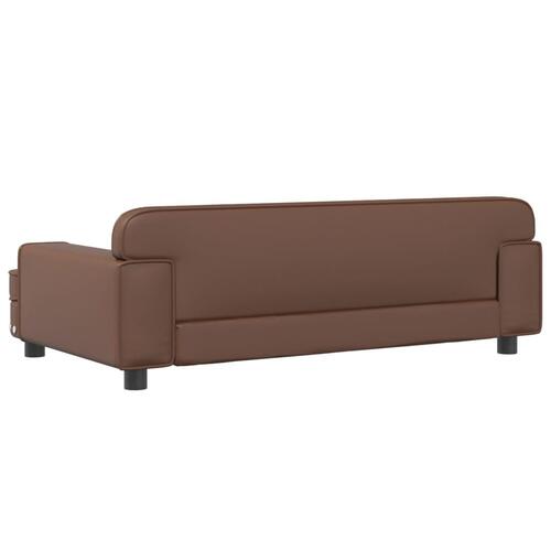 Sofa til børn 90x53x30 cm kunstlæder brun