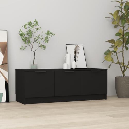 Tv-bord 102x35x36,5 cm konstrueret træ sort