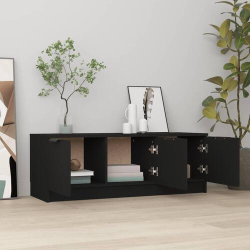 Tv-bord 102x35x36,5 cm konstrueret træ sort