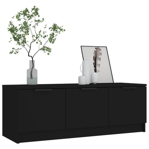 Tv-bord 102x35x36,5 cm konstrueret træ sort