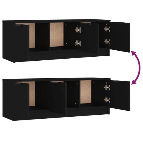 Tv-bord 102x35x36,5 cm konstrueret træ sort