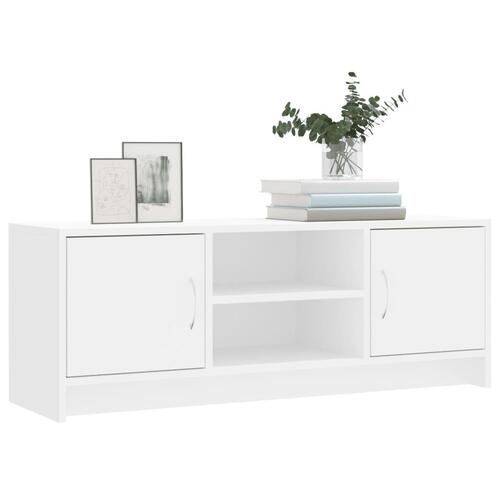 Tv-bord 102x30x37,5 cm konstrueret træ hvid