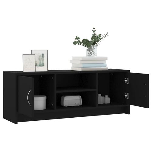 Tv-bord 102x30x37,5 cm konstrueret træ sort