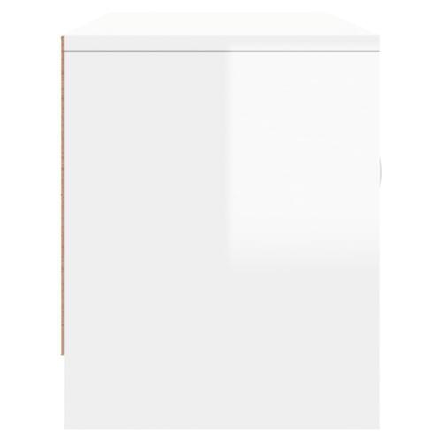 Tv-bord 102x30x37,5 cm konstrueret træ hvid højglans