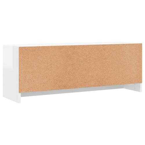 Tv-bord 102x30x37,5 cm konstrueret træ hvid højglans