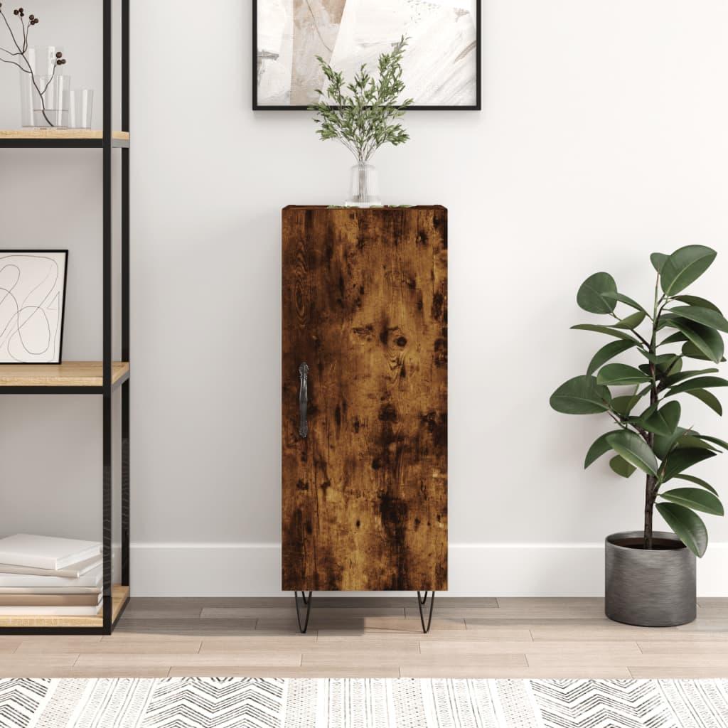 Skænk 34,5x34x90 cm konstrueret træ røget egetræsfarve