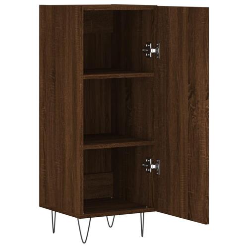 Skænk 34,5x34x90 cm konstrueret træ brun egetræsfarve