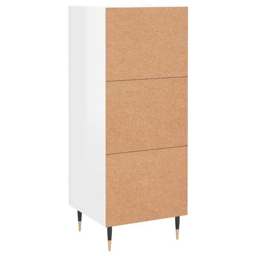 Skænk 34,5x34x90 cm konstrueret træ hvid højglans