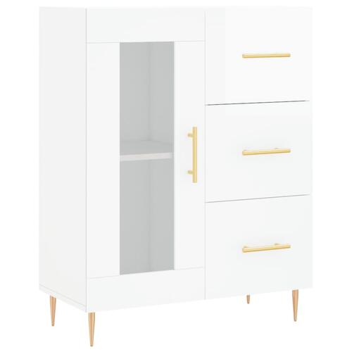 Skænk 69,5x34x90 cm konstrueret træ hvid højglans