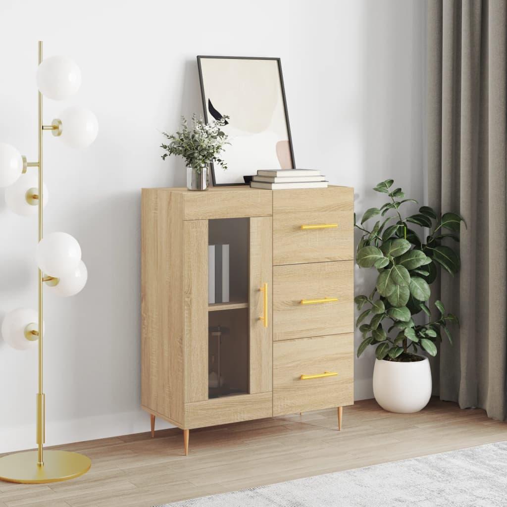 Skænk 69,5x34x90 cm konstrueret træ sonoma-eg