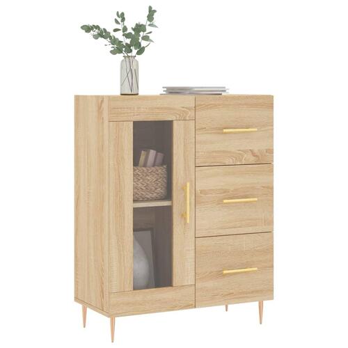 Skænk 69,5x34x90 cm konstrueret træ sonoma-eg