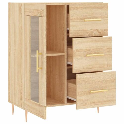 Skænk 69,5x34x90 cm konstrueret træ sonoma-eg