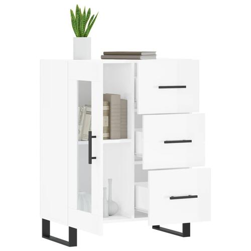 Skænk 69,5x34x90 cm konstrueret træ hvid højglans