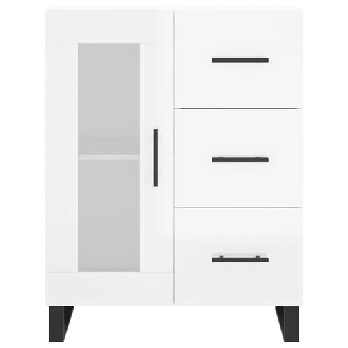 Skænk 69,5x34x90 cm konstrueret træ hvid højglans
