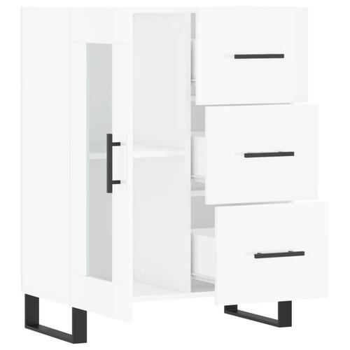 Skænk 69,5x34x90 cm konstrueret træ hvid højglans