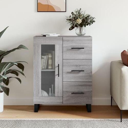 Skænk 69,5x34x90 cm konstrueret træ grå sonoma-eg