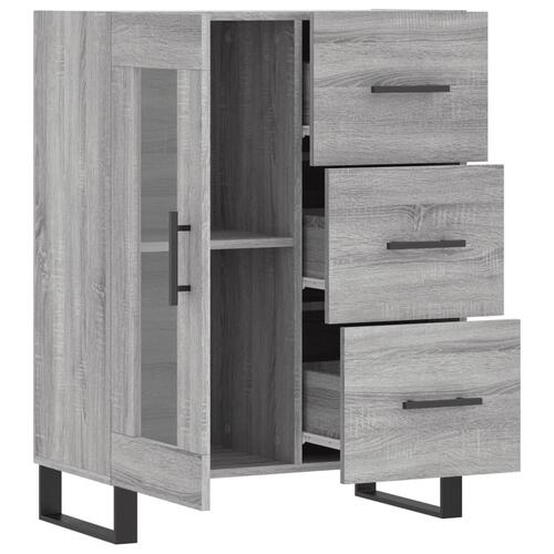 Skænk 69,5x34x90 cm konstrueret træ grå sonoma-eg